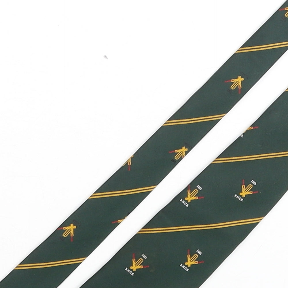 Cravat Club Mens Green Geometric Polyester Pointed Tie One Size - KNCB 1883 Logo