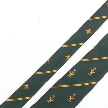 Cravat Club Mens Green Geometric Polyester Pointed Tie One Size - KNCB 1883 Logo