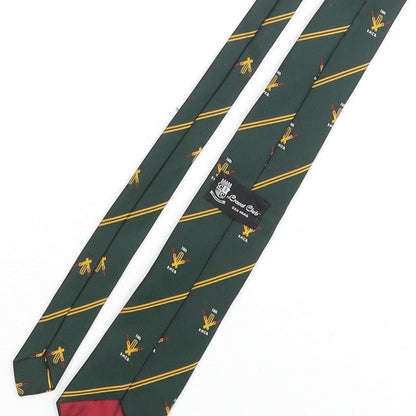 Cravat Club Mens Green Geometric Polyester Pointed Tie One Size - KNCB 1883 Logo