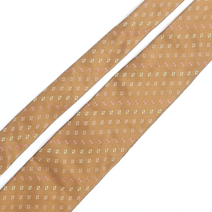 Soprano Mens Brown Geometric Silk Pointed Tie One Size