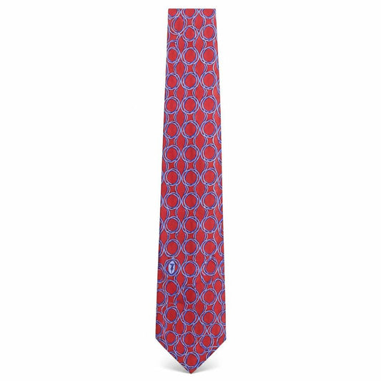 Trussardi Mens Multicoloured Geometric Silk Pointed Tie One Size