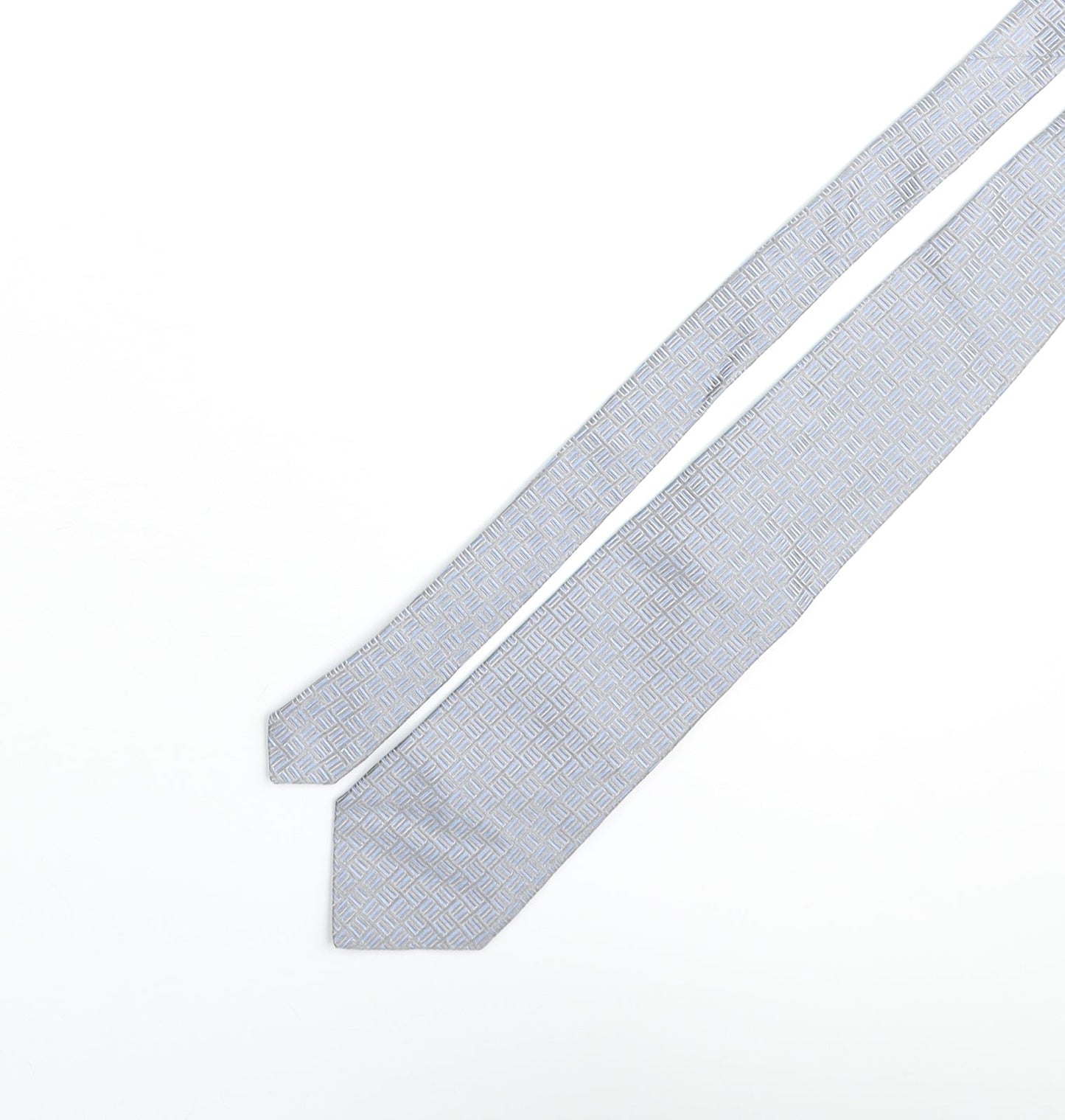 Mens Frangi Grey Geometric  Pointed Tie