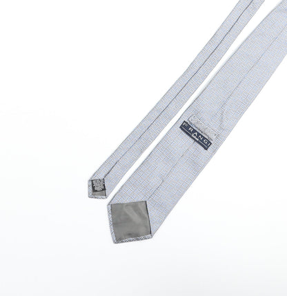 Mens Frangi Grey Geometric  Pointed Tie