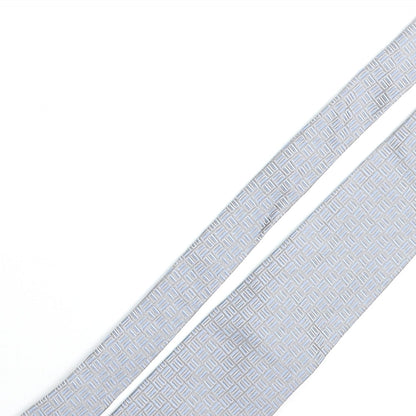 Mens Frangi Grey Geometric  Pointed Tie