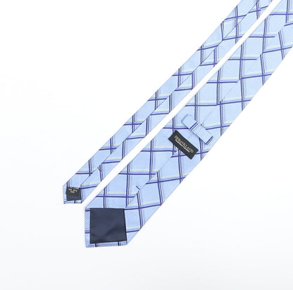 Mens Deha Villand Blue Plaids & Checks  Pointed Tie