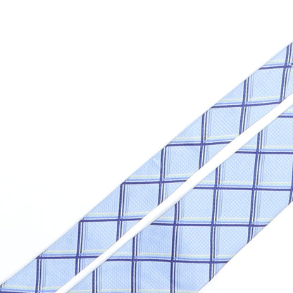 Mens Deha Villand Blue Plaids & Checks  Pointed Tie