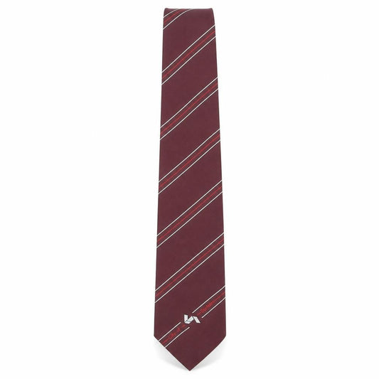 City of Durham Mens Red Striped Polyester Pointed Tie One Size - City of Durham