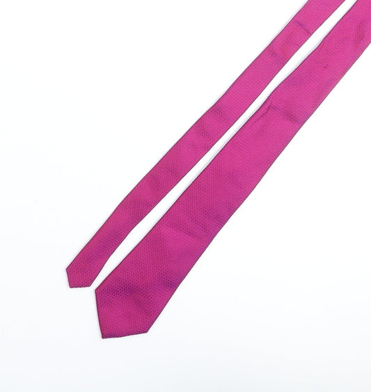 William Hunt Mens Purple Silk Pointed Tie One Size