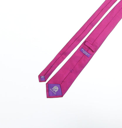 William Hunt Mens Purple Silk Pointed Tie One Size