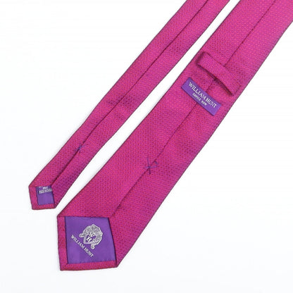 William Hunt Mens Purple Silk Pointed Tie One Size