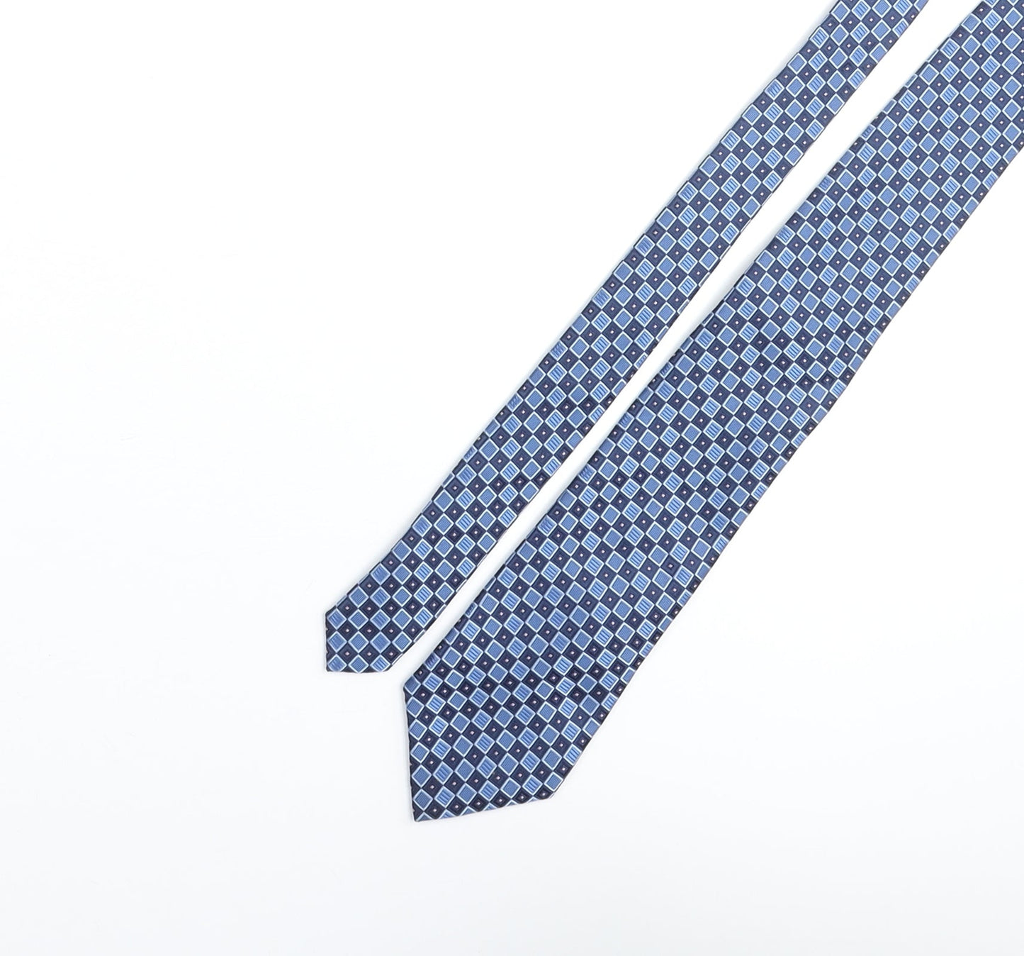 Michaelsons Mens Blue Plaids & Checks Polyester Pointed Tie One Size