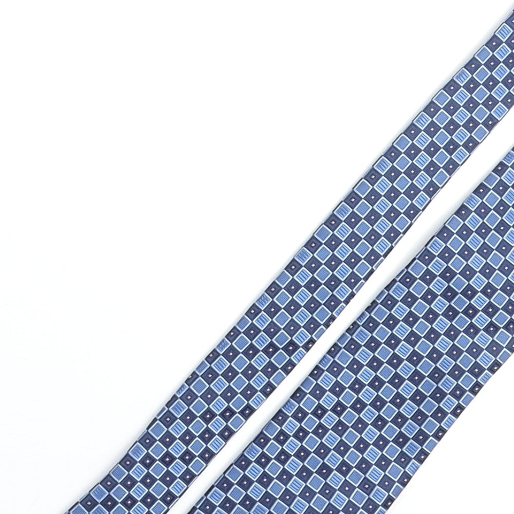 Michaelsons Mens Blue Plaids & Checks Polyester Pointed Tie One Size