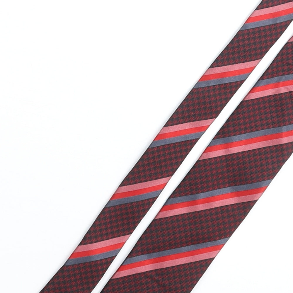 Tie Rack Mens Multicoloured Striped Silk Pointed Tie One Size - Houndstooth