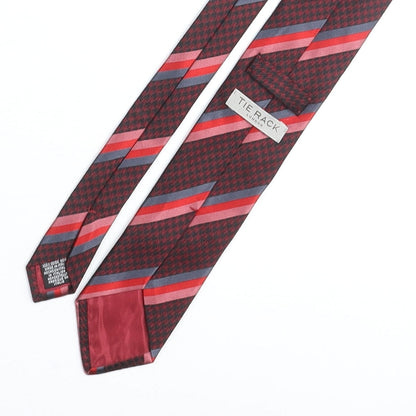 Tie Rack Mens Multicoloured Striped Silk Pointed Tie One Size - Houndstooth