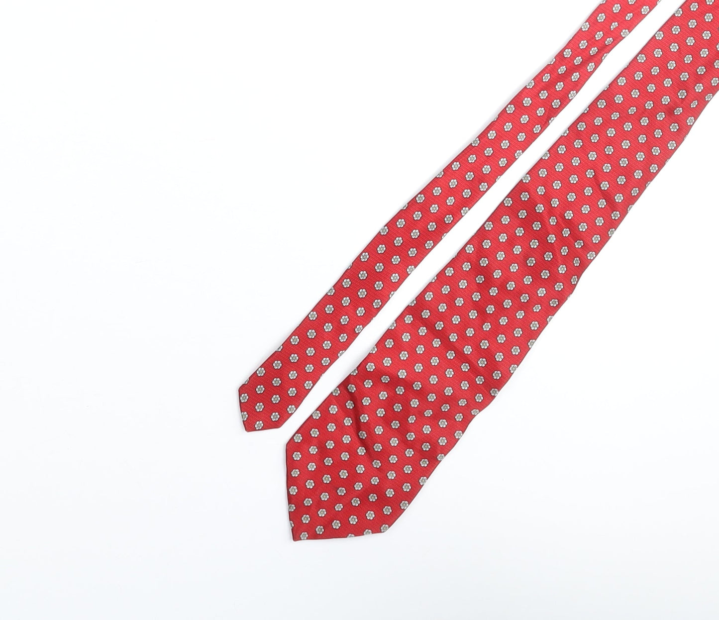 Tie Rack Mens Red Geometric Silk Pointed Tie One Size - Floral