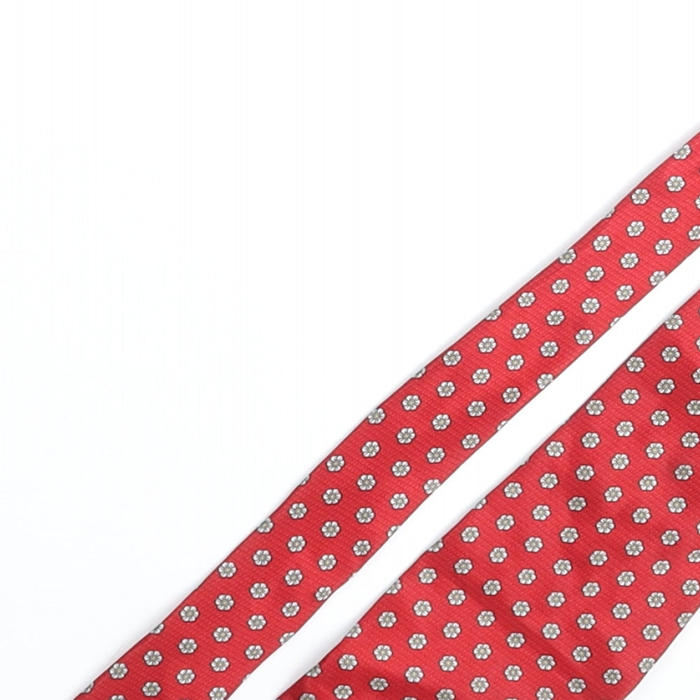 Tie Rack Mens Red Geometric Silk Pointed Tie One Size - Floral