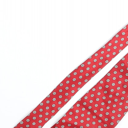 Tie Rack Mens Red Geometric Silk Pointed Tie One Size - Floral