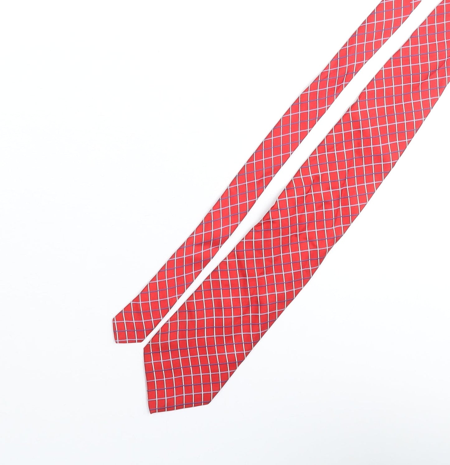 Mens Frangi Red Plaids & Checks  Pointed Tie