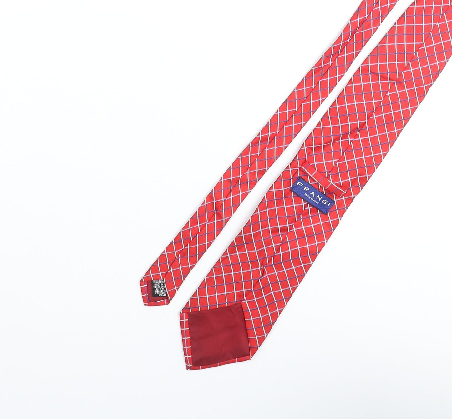 Mens Frangi Red Plaids & Checks  Pointed Tie