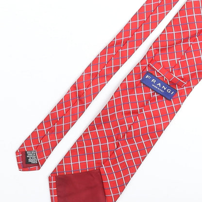 Mens Frangi Red Plaids & Checks  Pointed Tie