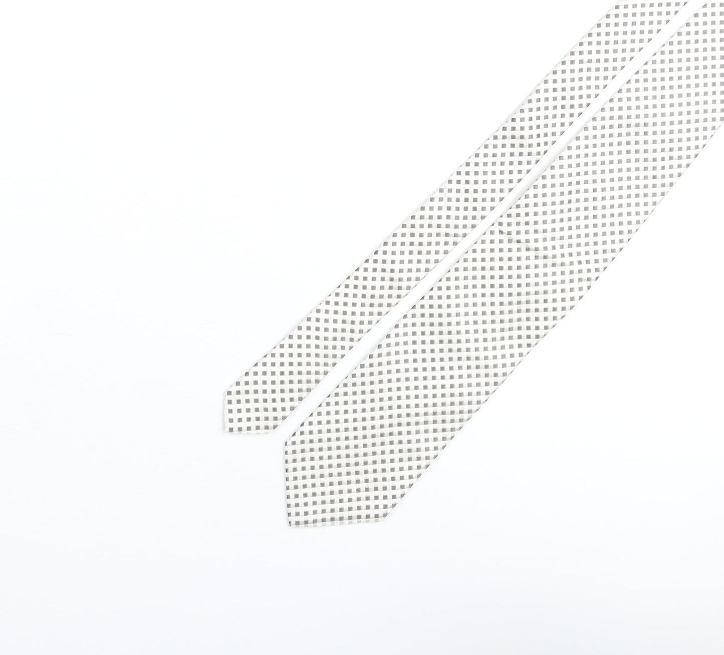 Profuomo Mens Grey Plaids & Checks Silk Pointed Tie One Size