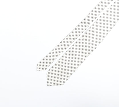 Profuomo Mens Grey Plaids & Checks Silk Pointed Tie One Size