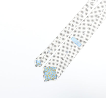 Profuomo Mens Grey Plaids & Checks Silk Pointed Tie One Size