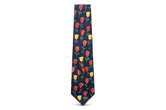 Mens St Michael Blue Floral  Pointed Tie