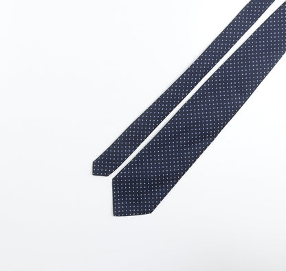 Marks and Spencer Mens Blue Geometric Polyester Pointed Tie One Size