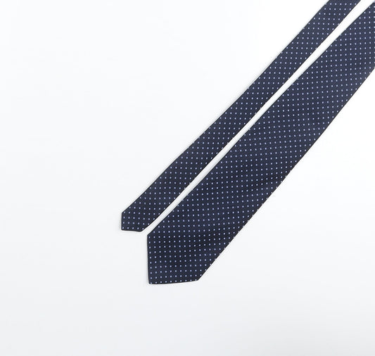 Marks and Spencer Mens Blue Geometric Polyester Pointed Tie One Size