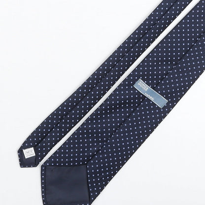 Marks and Spencer Mens Blue Geometric Polyester Pointed Tie One Size