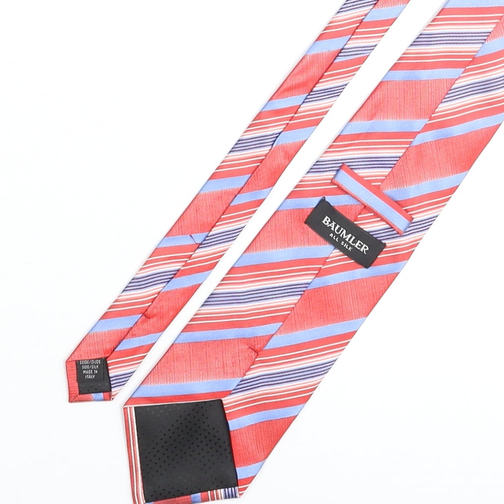 Mens Baumer Multicoloured Striped  Pointed Tie