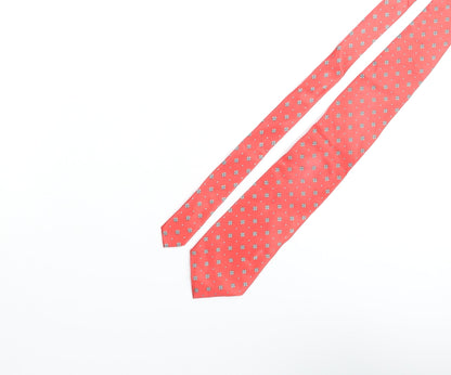Mens Frangi Red Geometric  Pointed Tie