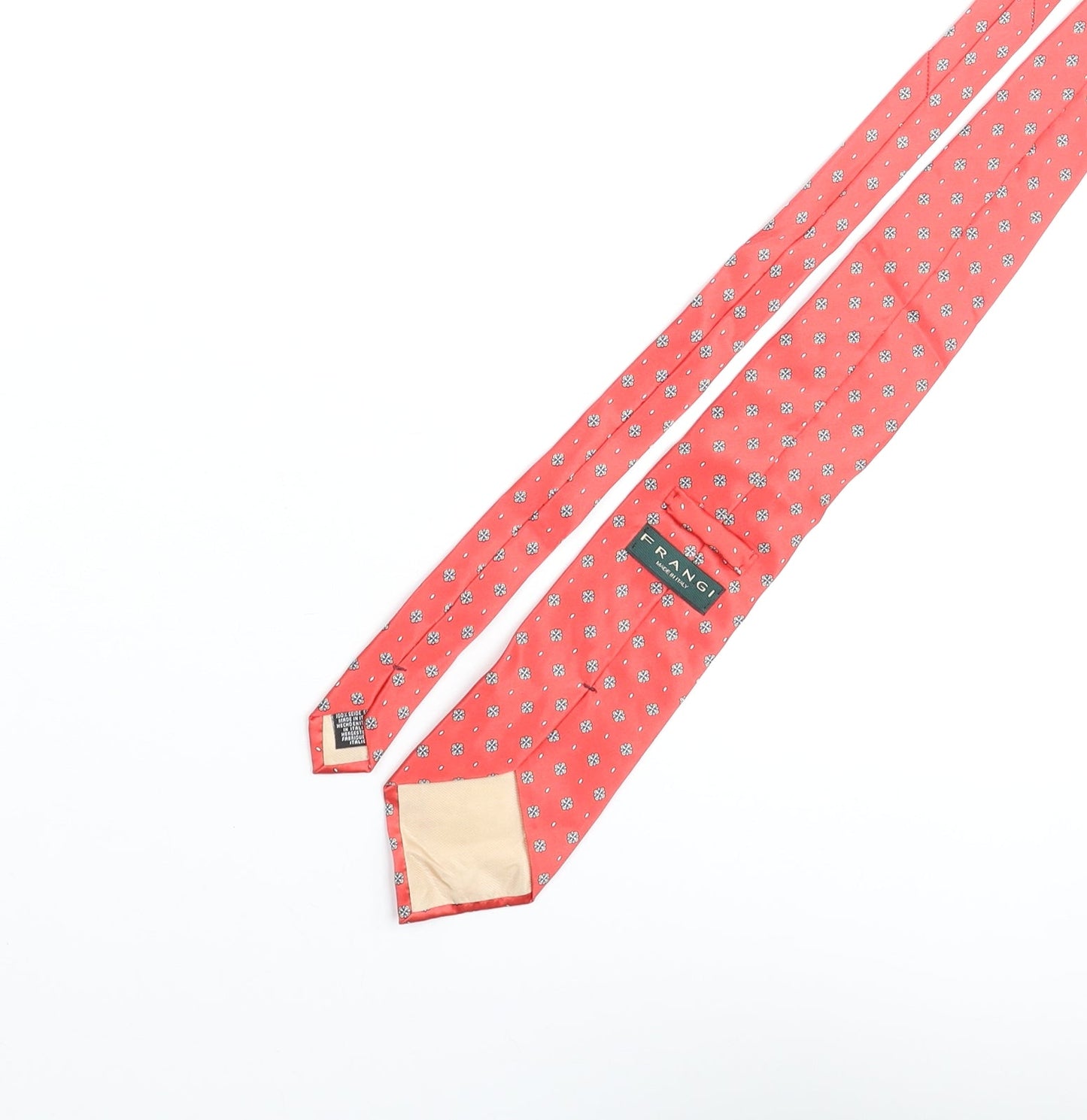 Mens Frangi Red Geometric  Pointed Tie