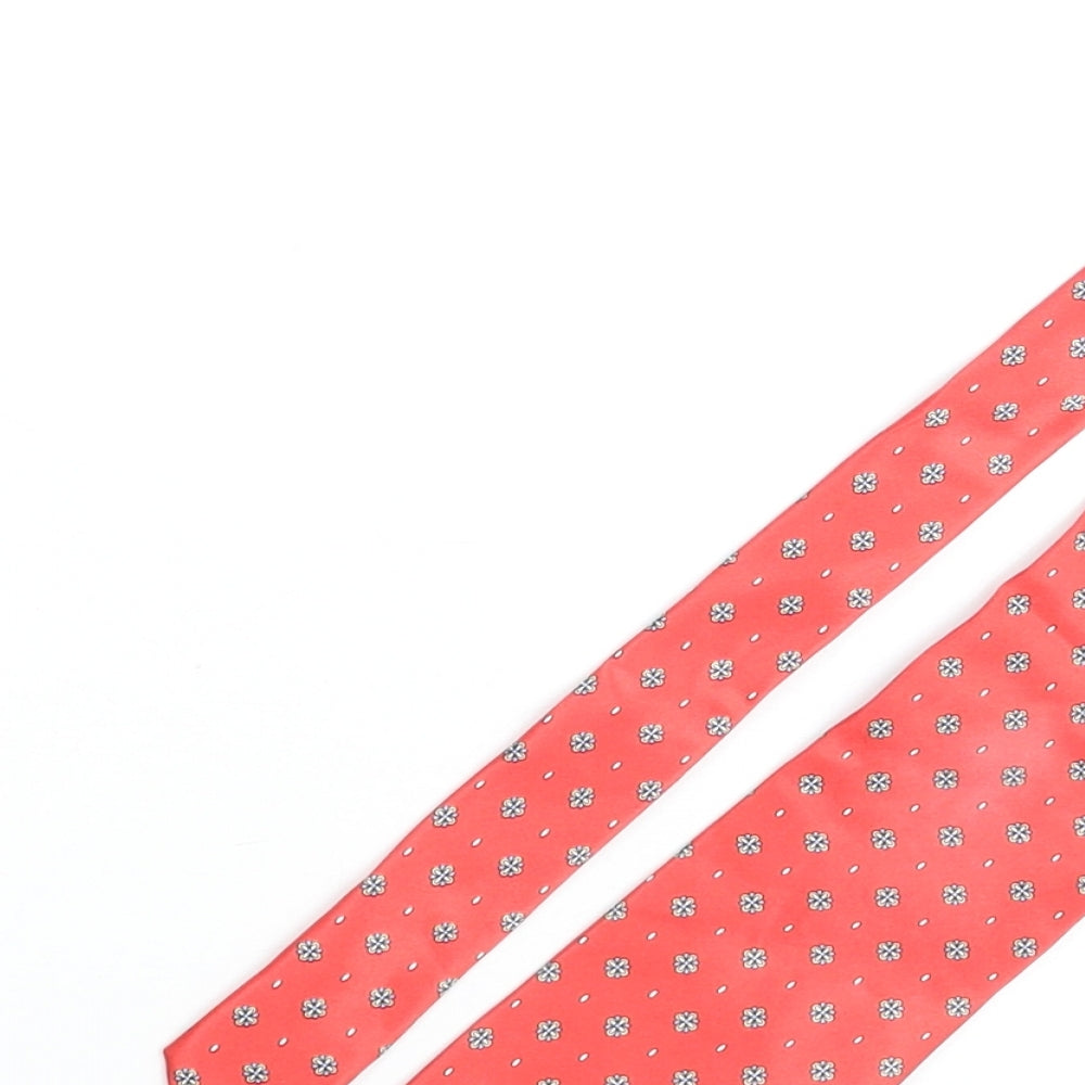 Mens Frangi Red Geometric  Pointed Tie
