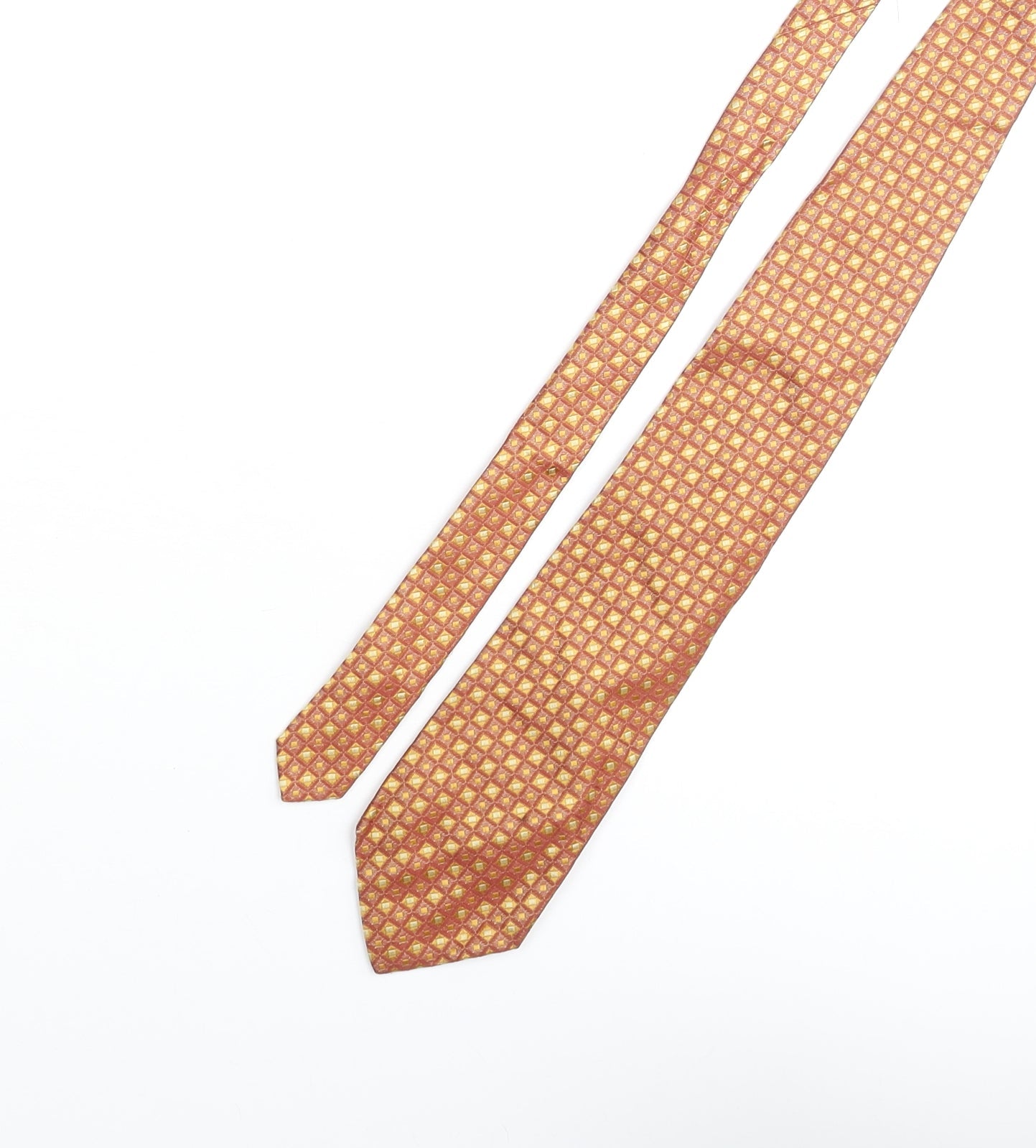 Tie Rack Mens Orange Geometric Silk Pointed Tie One Size