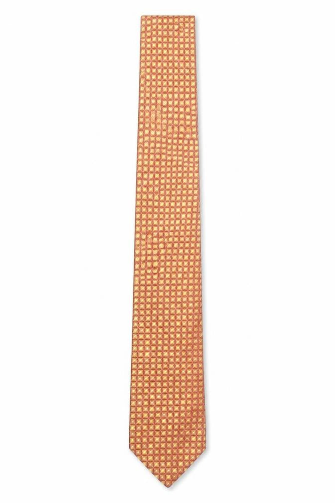 Mens Tie Rack Orange Geometric  Pointed Tie