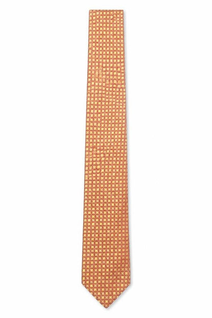 Mens Tie Rack Orange Geometric  Pointed Tie