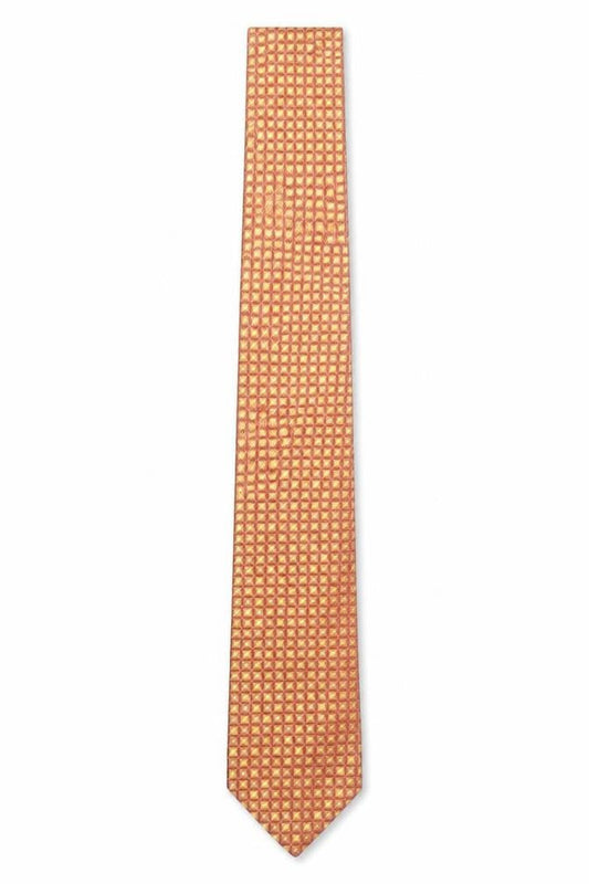 Mens Tie Rack Orange Geometric  Pointed Tie