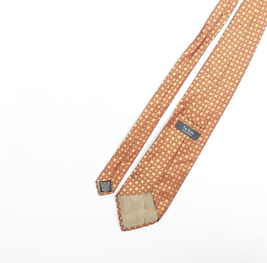 Tie Rack Mens Orange Geometric Silk Pointed Tie One Size