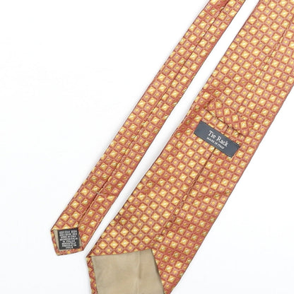Tie Rack Mens Orange Geometric Silk Pointed Tie One Size