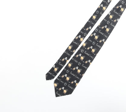 Mens Bubblegum Black Geometric  Pointed Tie