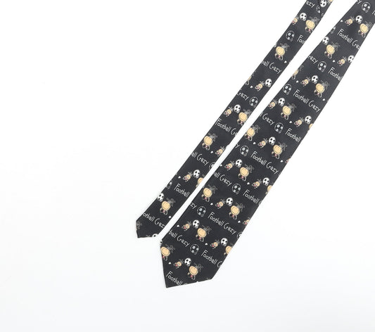 Mens Bubblegum Black Geometric  Pointed Tie
