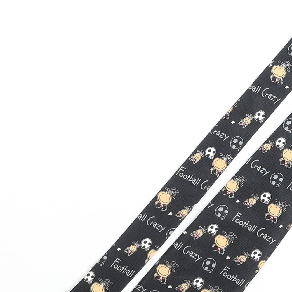 Mens Bubblegum Black Geometric  Pointed Tie