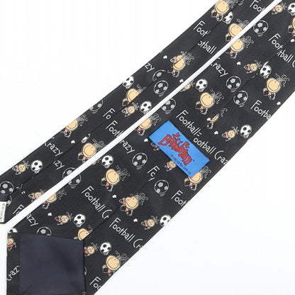 Mens Bubblegum Black Geometric  Pointed Tie