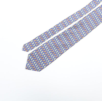 John Comfort Mens Multicoloured Geometric Silk Pointed Tie One Size - Owl Print