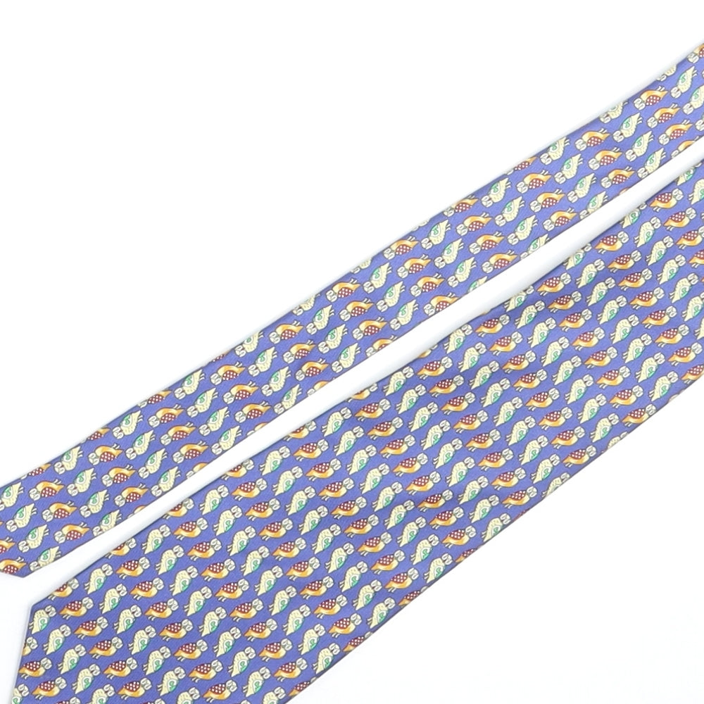 John Comfort Mens Multicoloured Geometric Silk Pointed Tie One Size - Owl Print