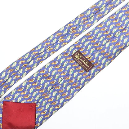 John Comfort Mens Multicoloured Geometric Silk Pointed Tie One Size - Owl Print