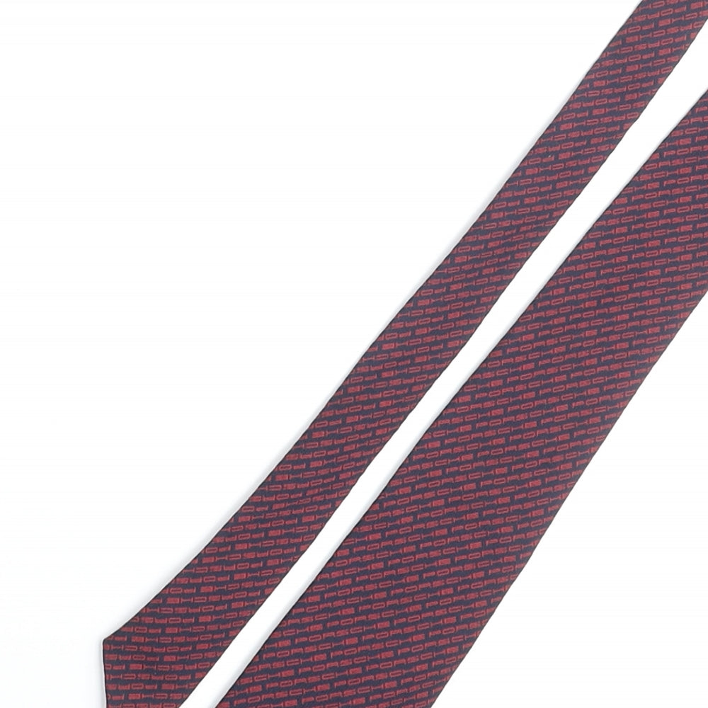 Peter Klinger Mens Blue Geometric Polyester Pointed Tie One Size - Porche