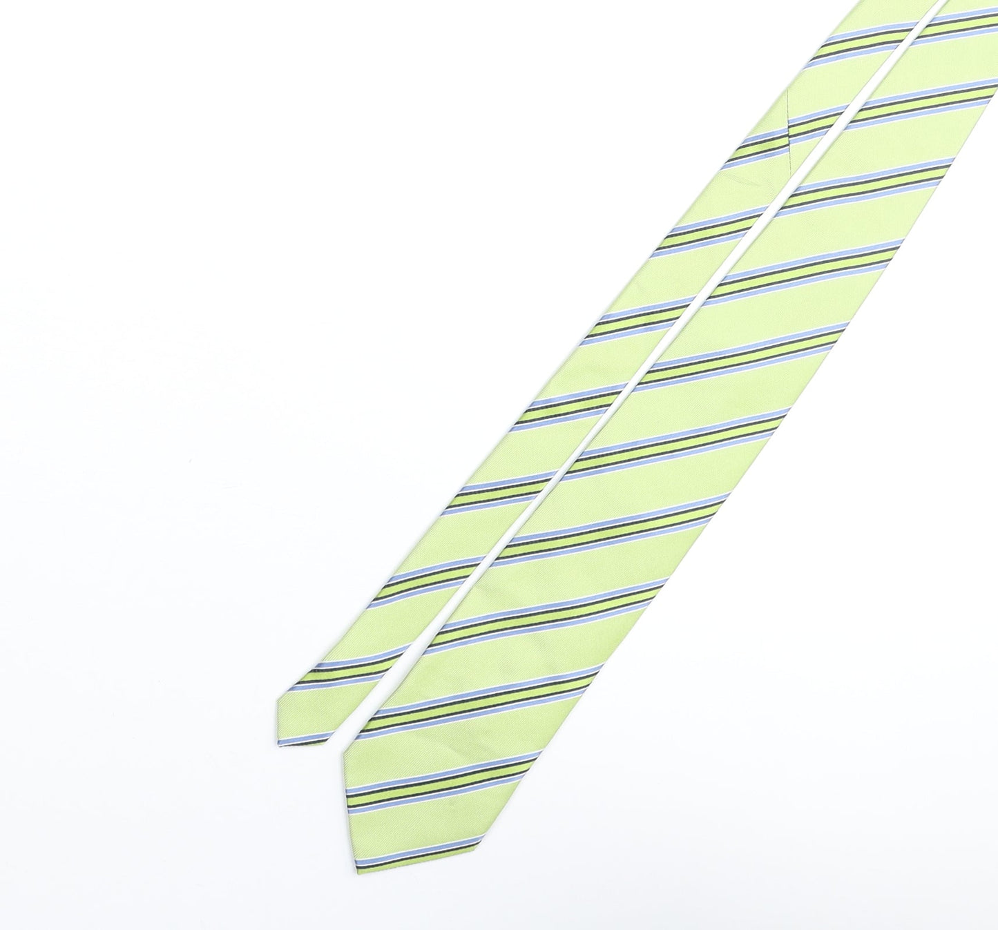 Mens Carducci Green Striped  Pointed Tie